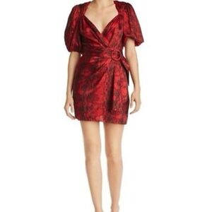 Ronny Kobo Collection Red Patterned Mini Dress